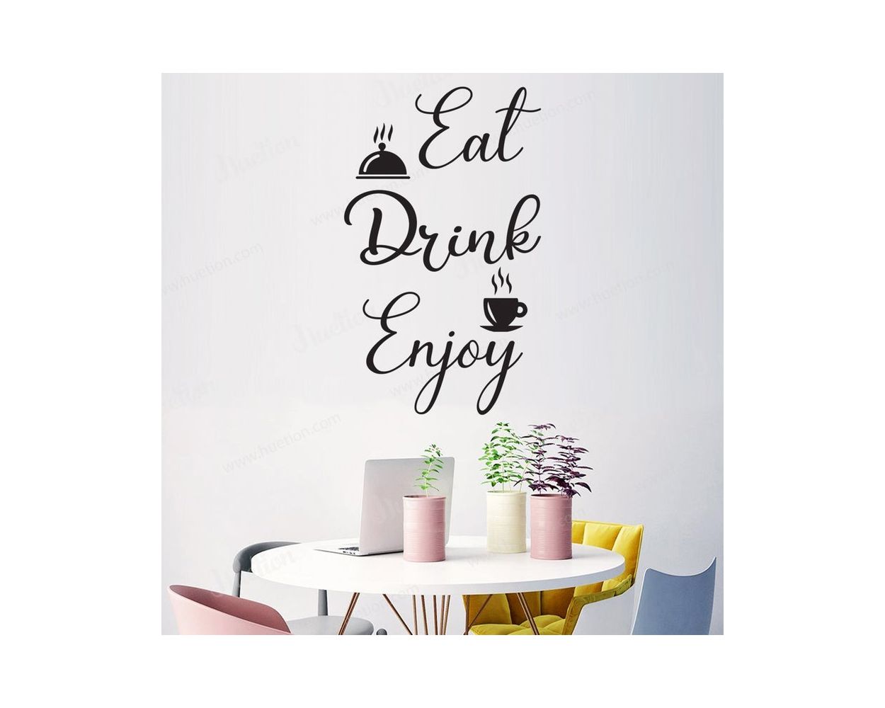 Eat Drink Enjoy Quote Wall Stickers for Kitchen Wall Decor