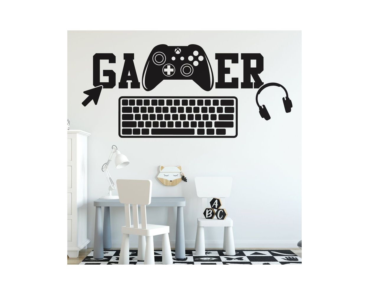 Gamer Wall Sticker - Gaming Zone - Gamer with Controller Wall