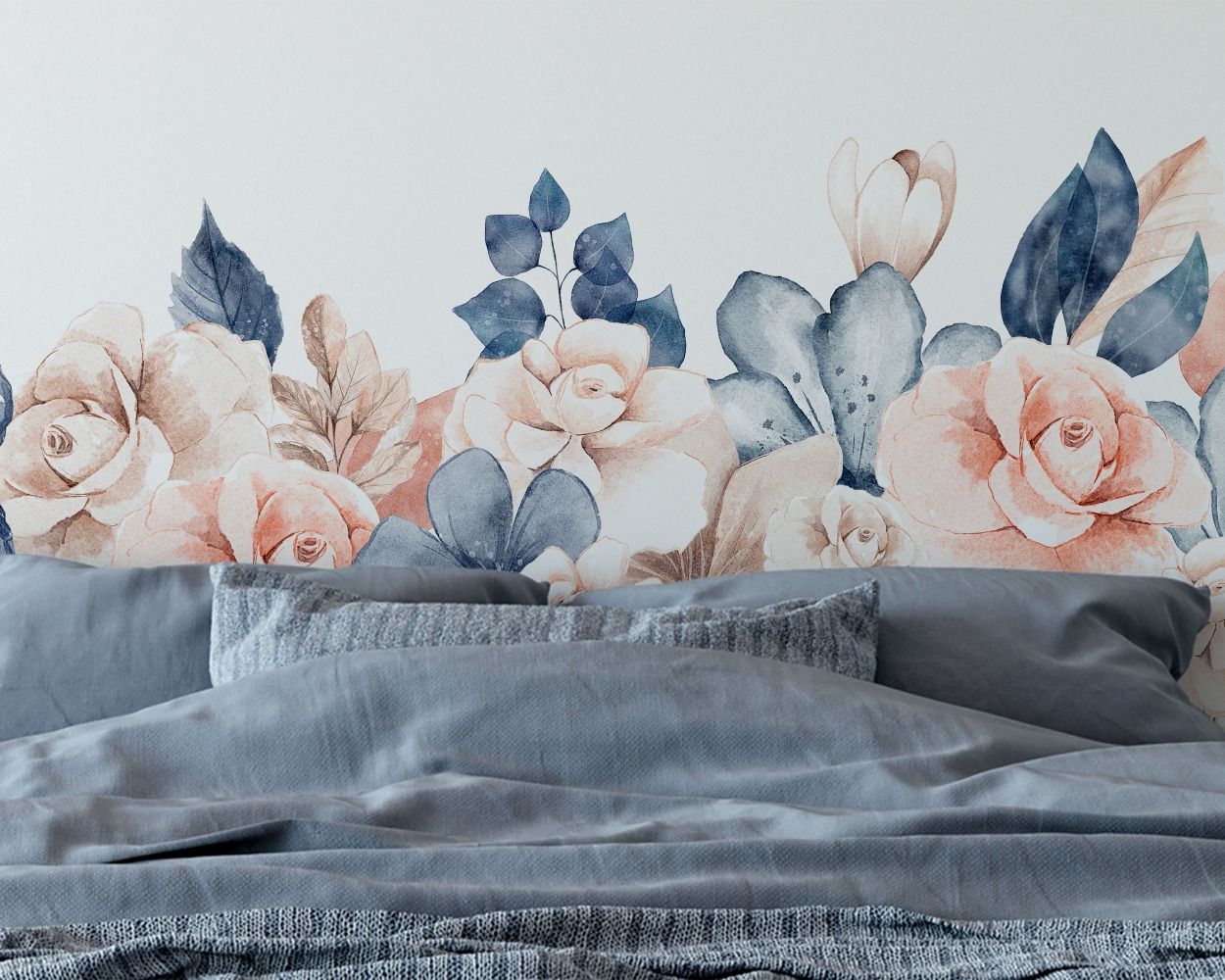 Best Beautiful Pancy Floral Headboard Wall Decals for bedroom wall decor