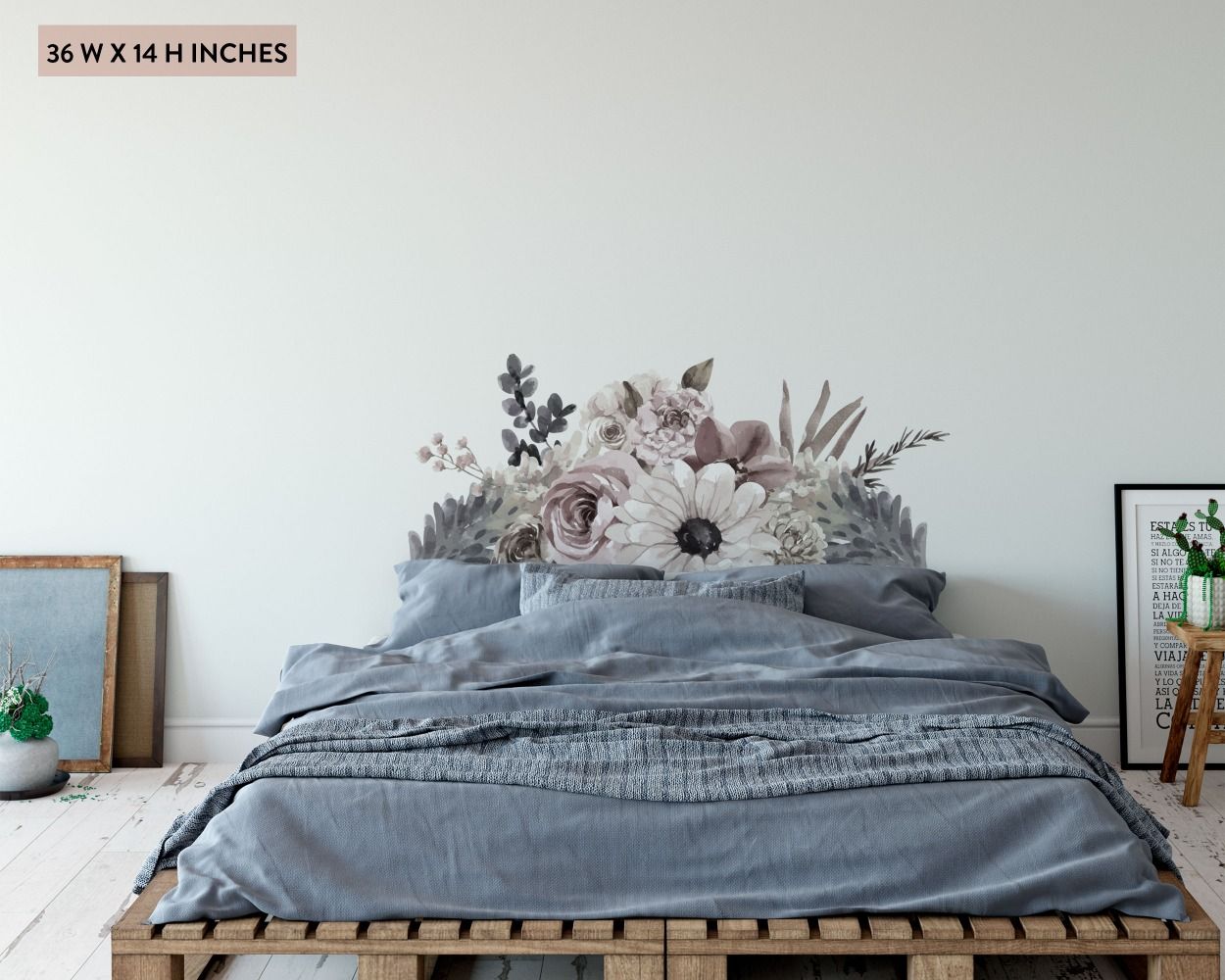Pancy Floral Headboard Wall Decals