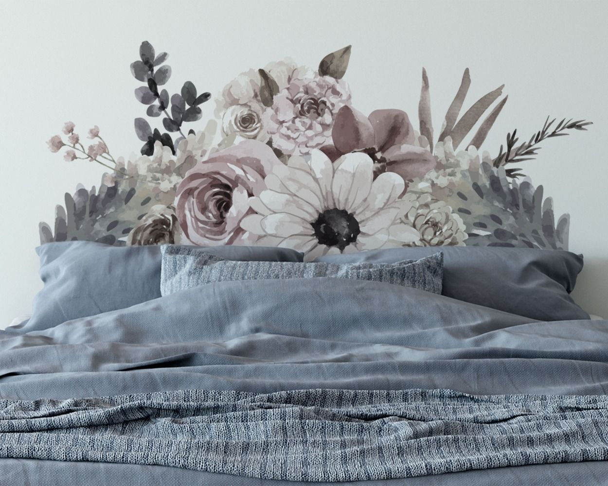 Best beautiful Pancy Floral Headboard Wall Decals for bedroom wall decor