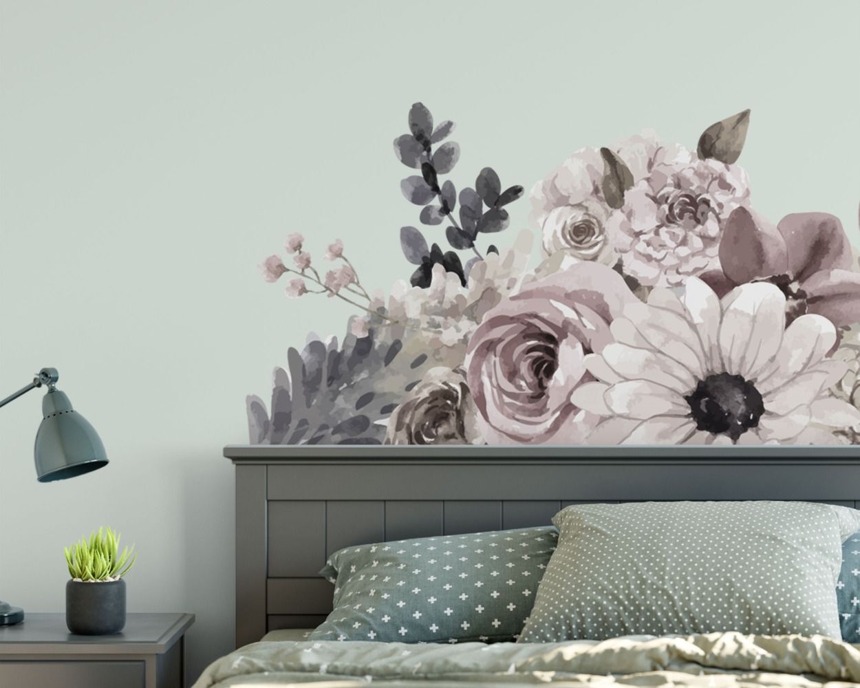 Best beautiful Pancy Floral Headboard Wall Stickers for bedroom wall decor