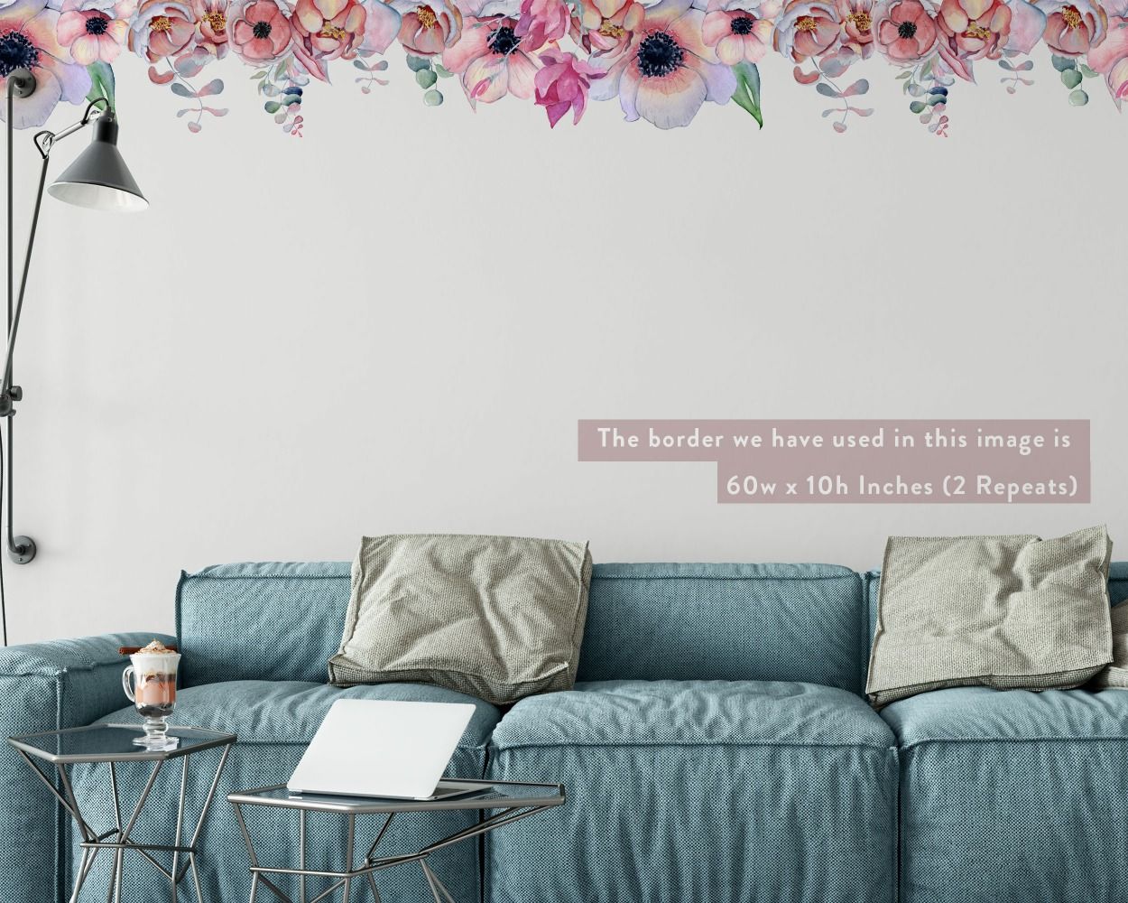 Best beautiful Pansy Floral Border Headboard Wall Stickers for bedroom wall decor