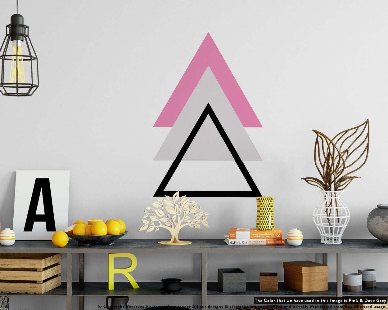 Cute and best abstract Triangles Pattern Wall Decal Boho vinyl Wall stickers