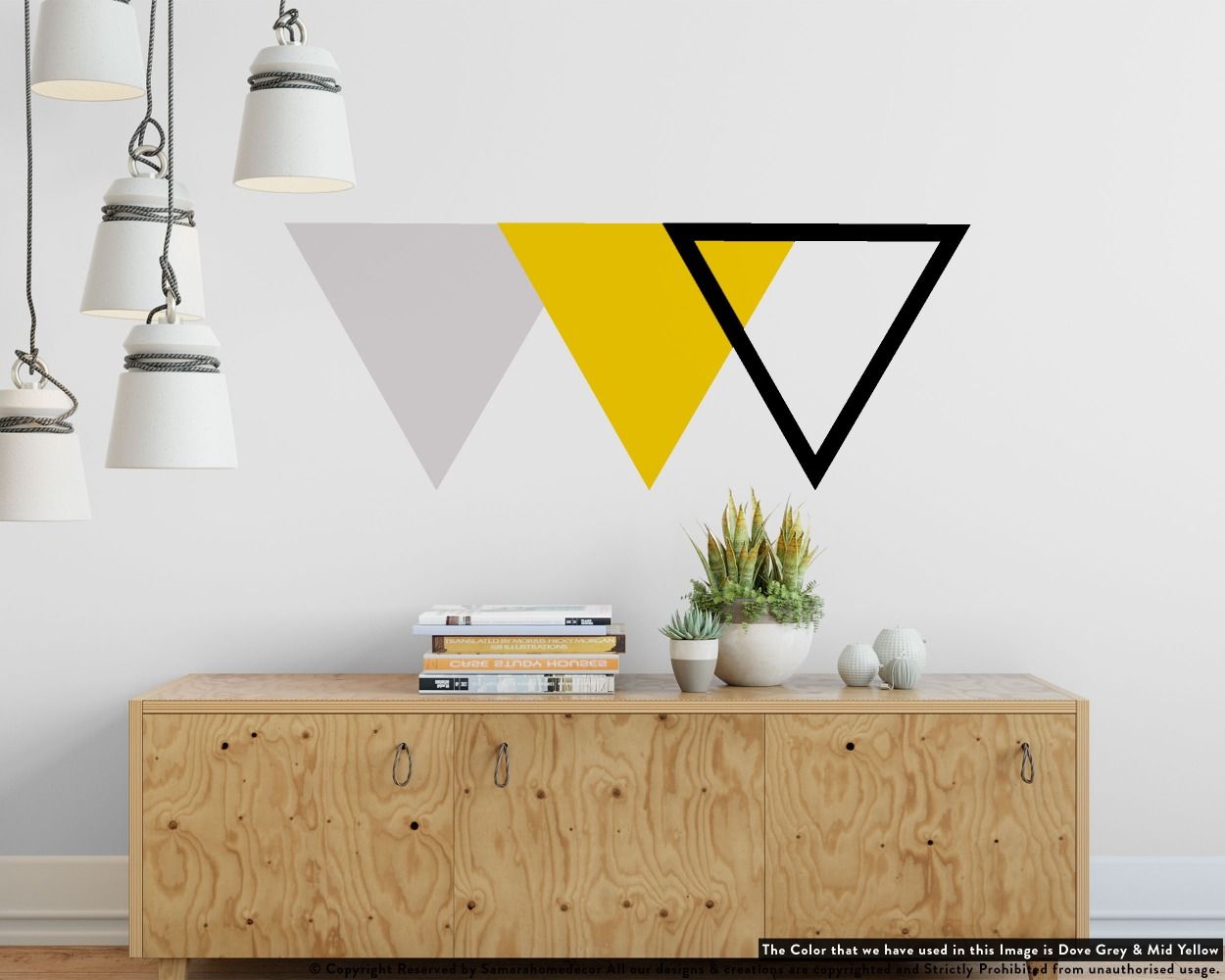 Cute and best abstract Triangles Pattern Wall Decal Boho vinyl Wall decals