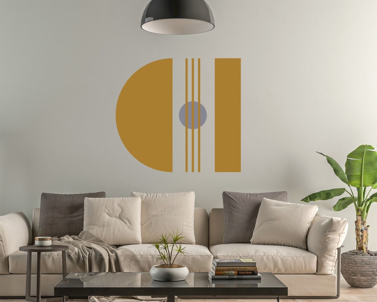 cute and best styles half circles and circle with lines boho shapes vinyl wall stickers
