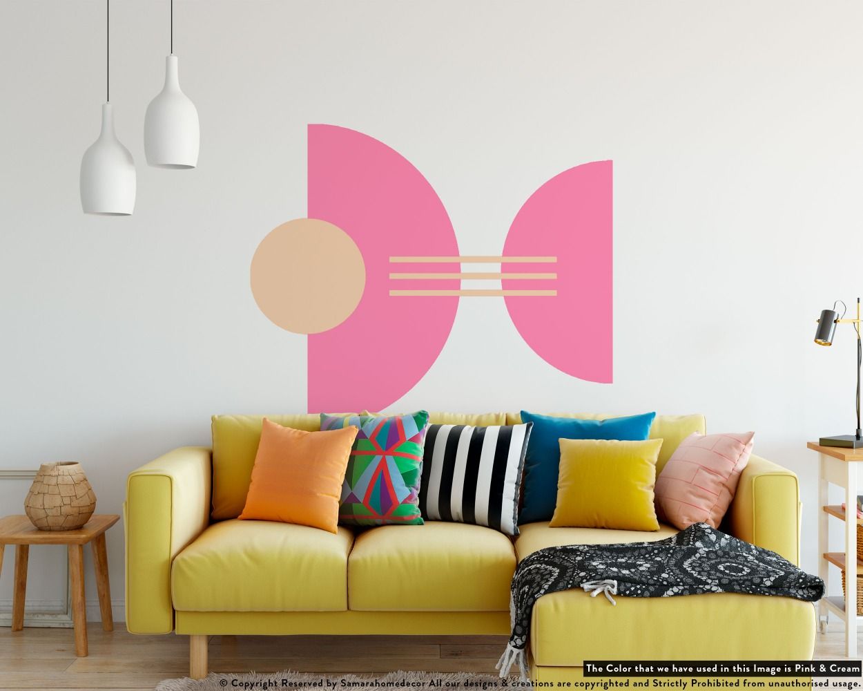 Best style half and Full Circles with lines Boho Shapes vinyl Wall stickers