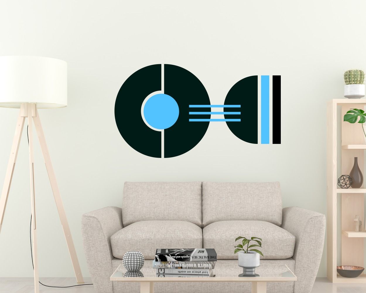 Best styles half and Full Circles with lines Boho Shapes vinyl Wall stickers