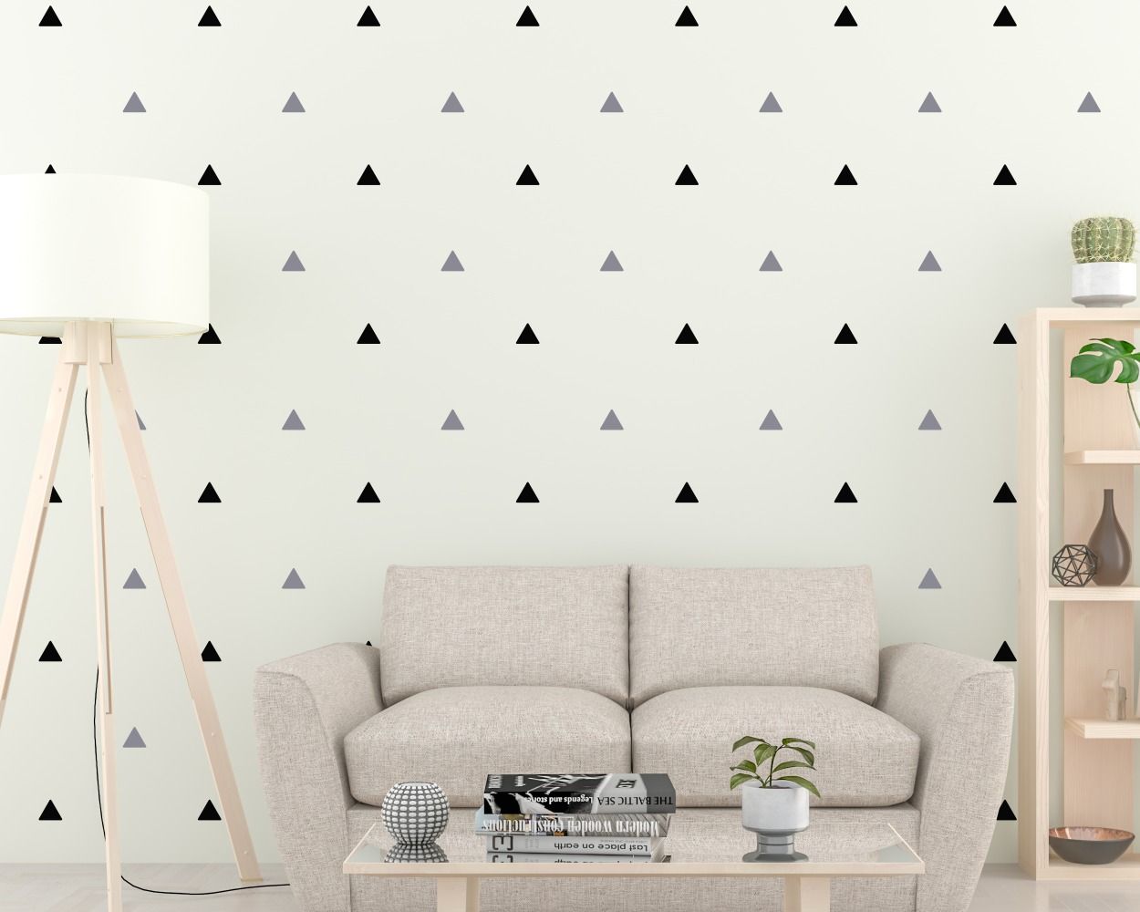 Best cute and styles triangle pattern vinyl wall decals for bedroom wall decor