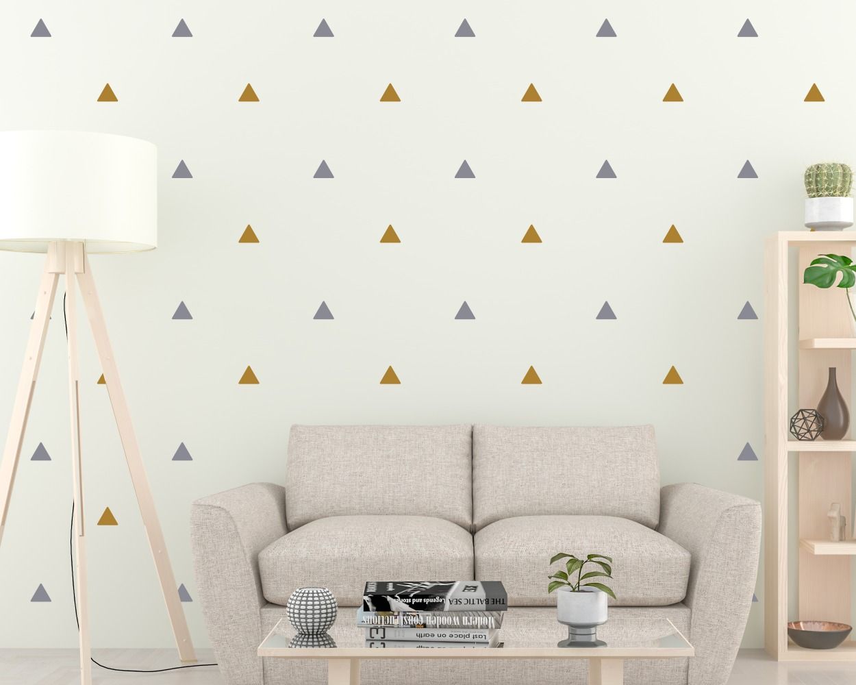 Best cute triangle pattern vinyl wall stickers for bedroom wall decor