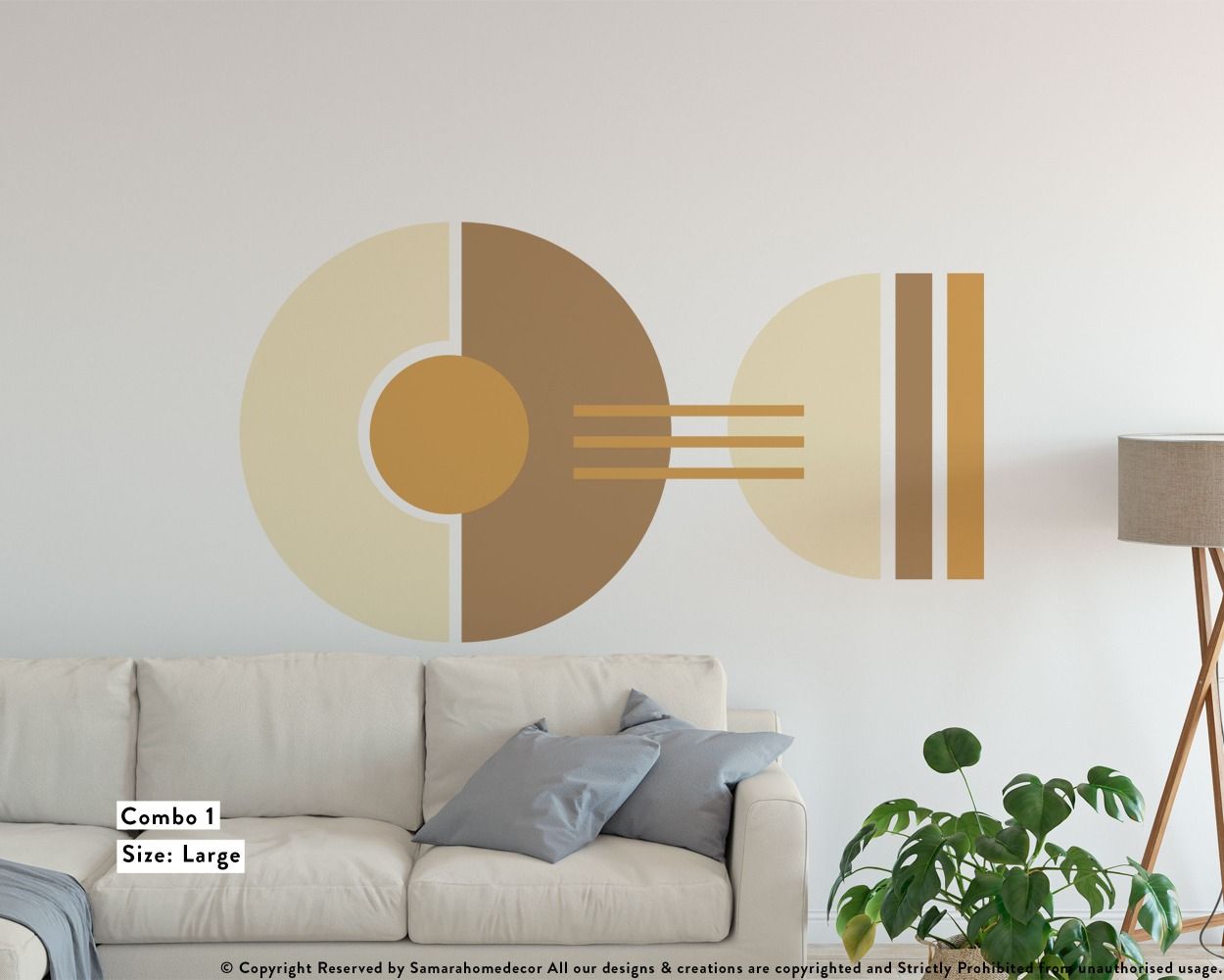 Half circles & Cirlce with lines Boho Shapes Geometric Wall Decor, Abstract  Wall Art, Scandinavian Decor, Removable Wall Sticker