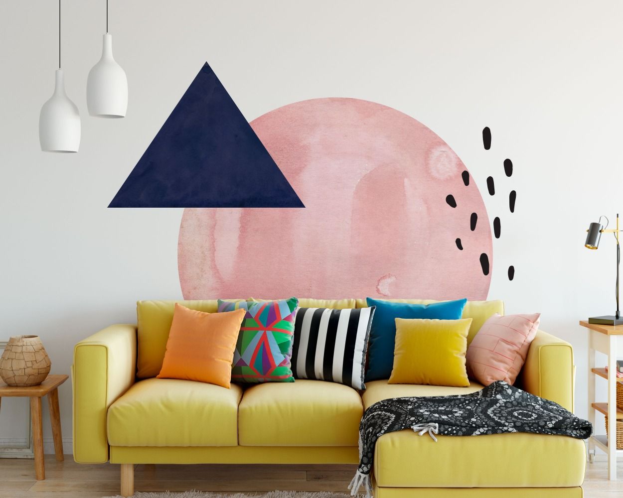 Cute and best style triangle, Circle Shapes Watercolor Bohemian vinyl Wall decals