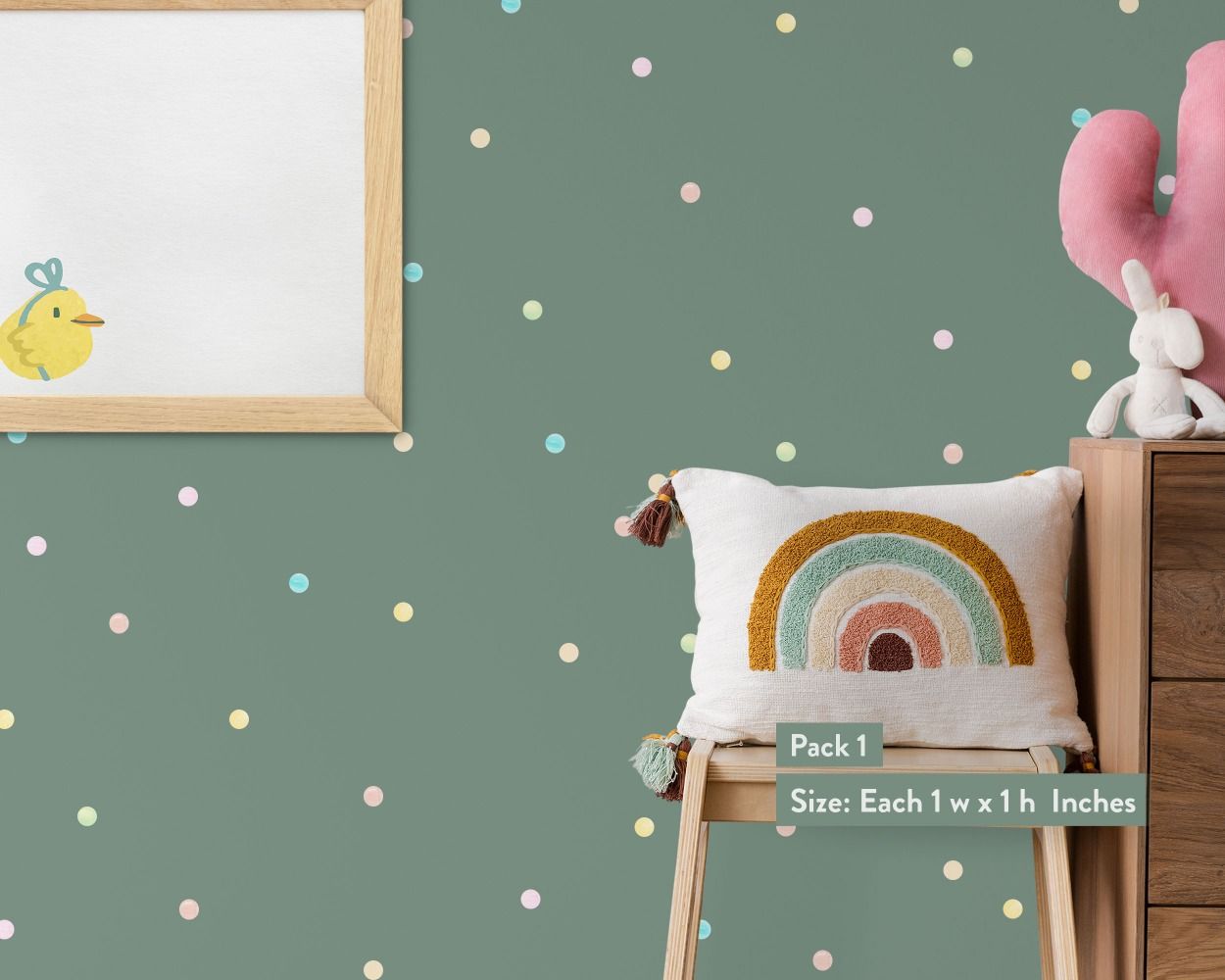 Beautiful Multicolour Dots Vinyl Wall Decals for Nursery Wall Decor