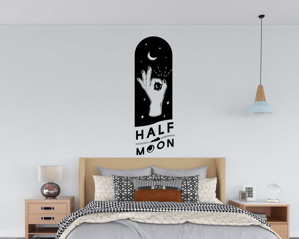 Half Moon Wall Decals For Office And Home Decoration