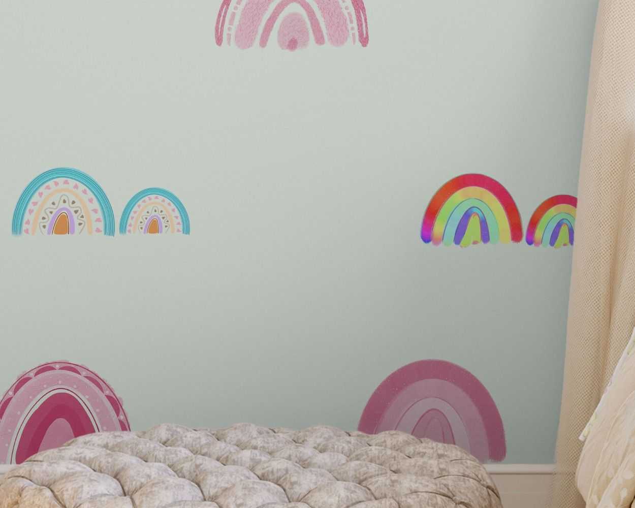 Best & Beautiful Rainbow Pastel Colour Wall Stickers For Kids Room Wall Decor