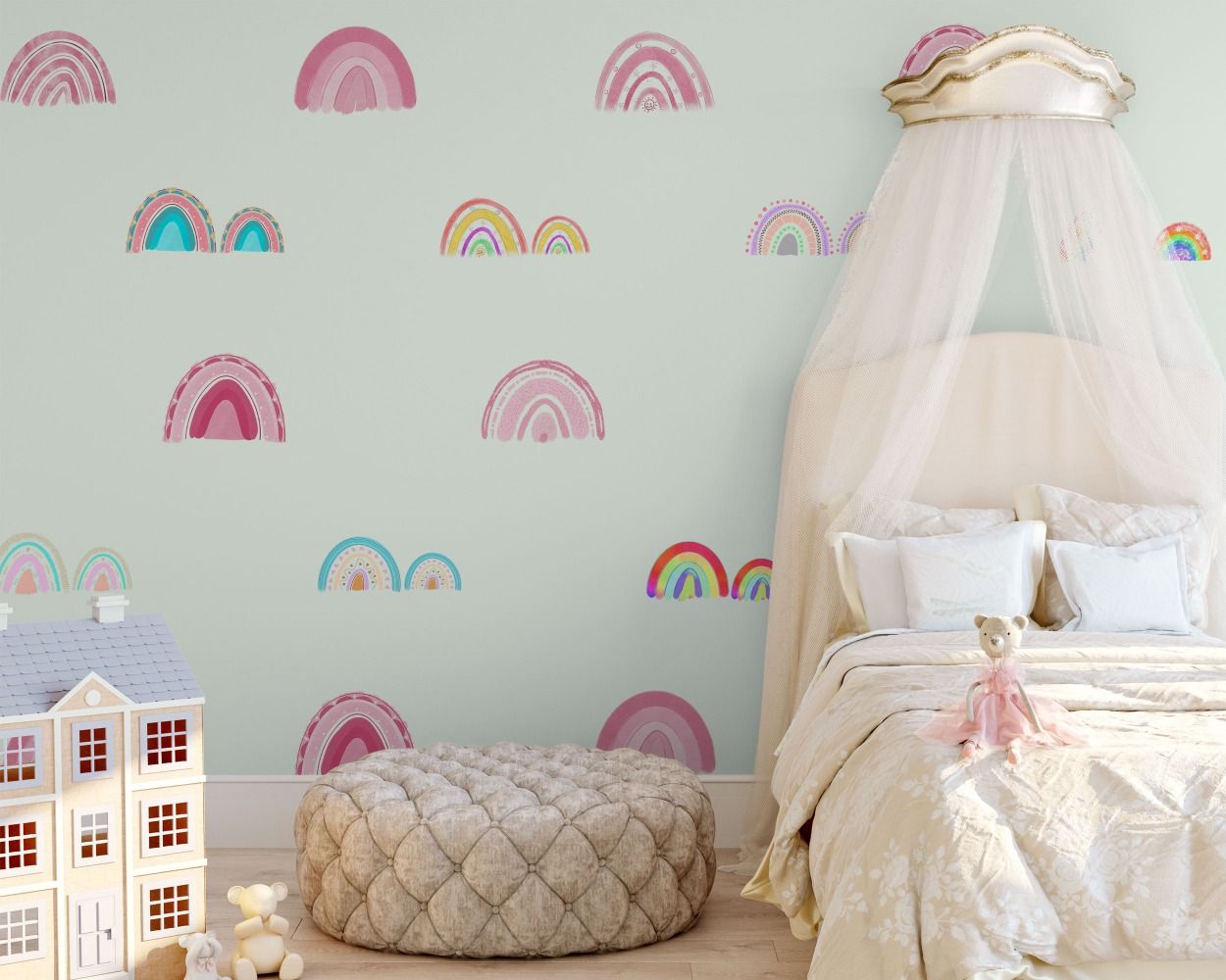 Best & Beautiful Rainbow Pastel Colour Wall Decals For Kids Room Wall Decor