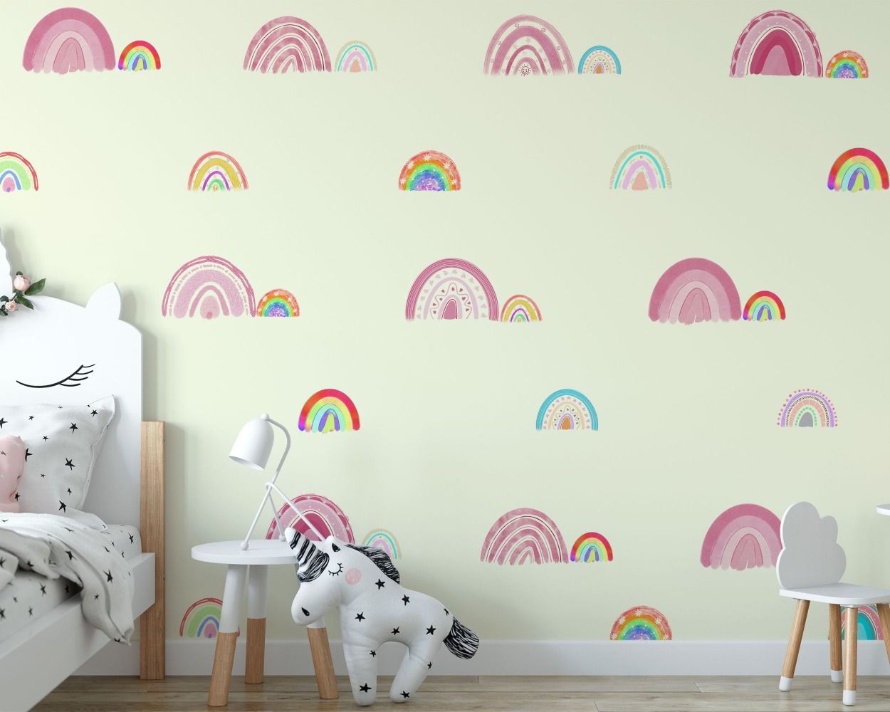 Rainbow Pastel Colour Wall Decals For Kids Room Wall Decor