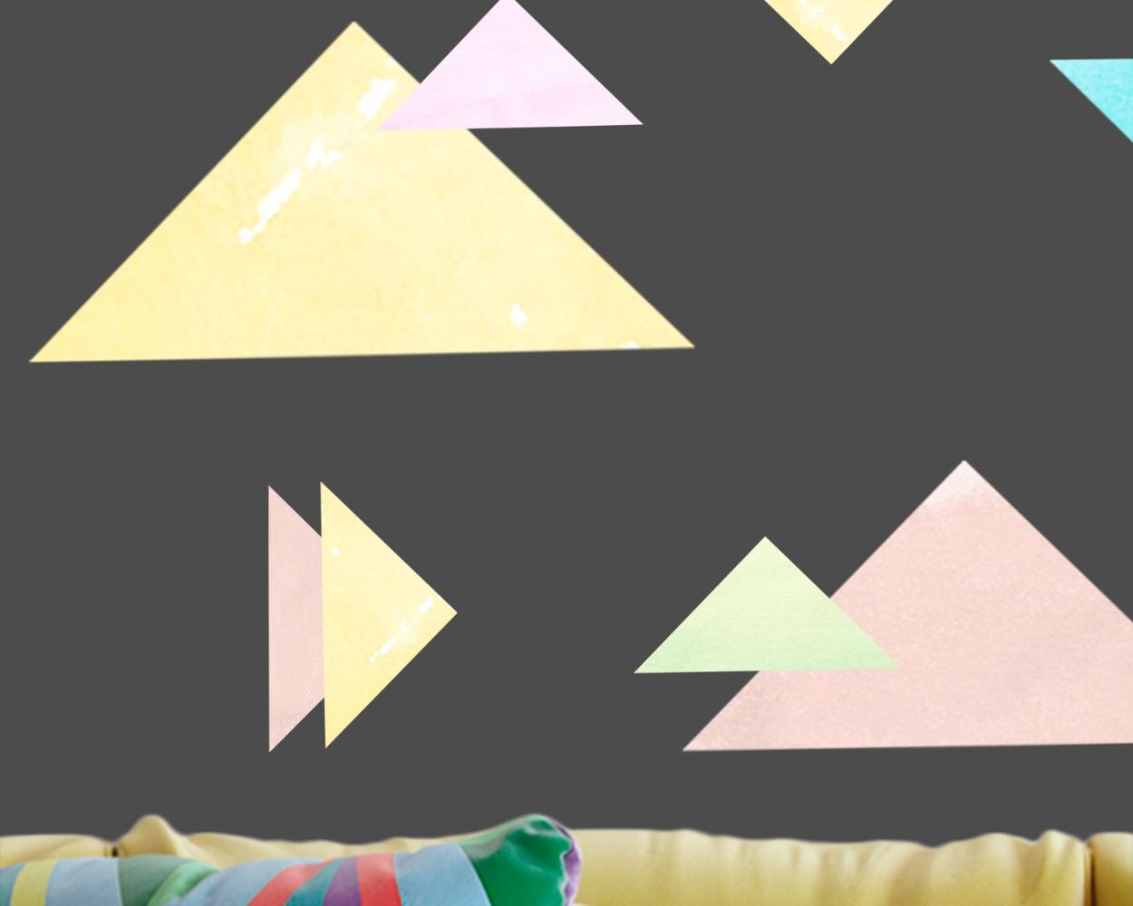 Best Style Abstract Triangles Pattern Vinyl Wall Stickers