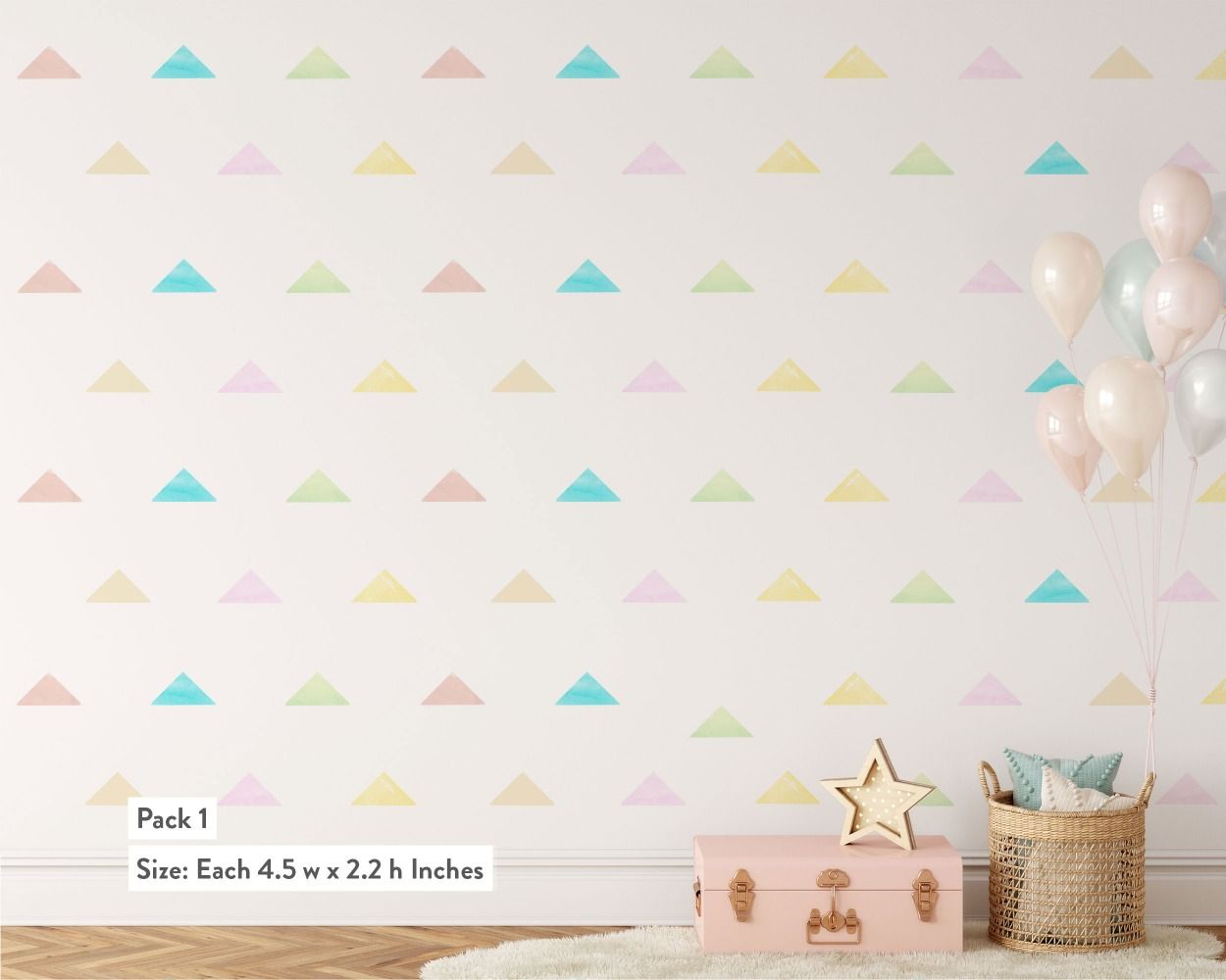 Cute And Best Style Abstract Triangles Pattern Vinyl Wall Decals For Bedroom Wall Decor