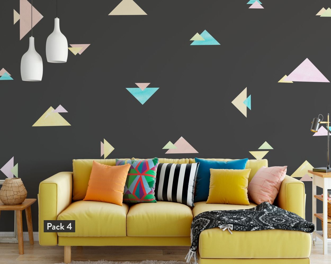Cute And Best Style Abstract Triangles Pattern Vinyl Wall Stickers