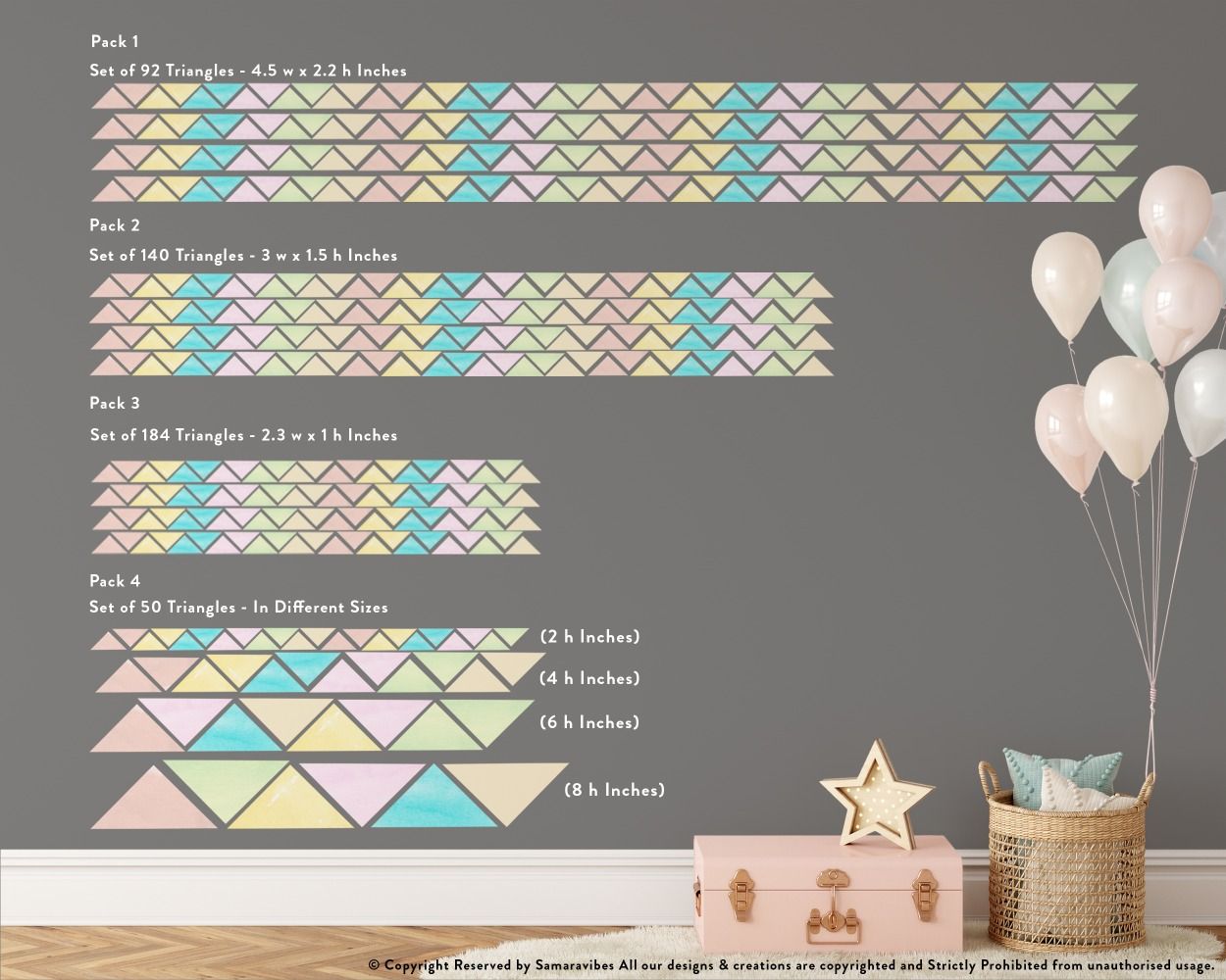 Best Abstract Triangles Pattern Vinyl Wall Stickers
