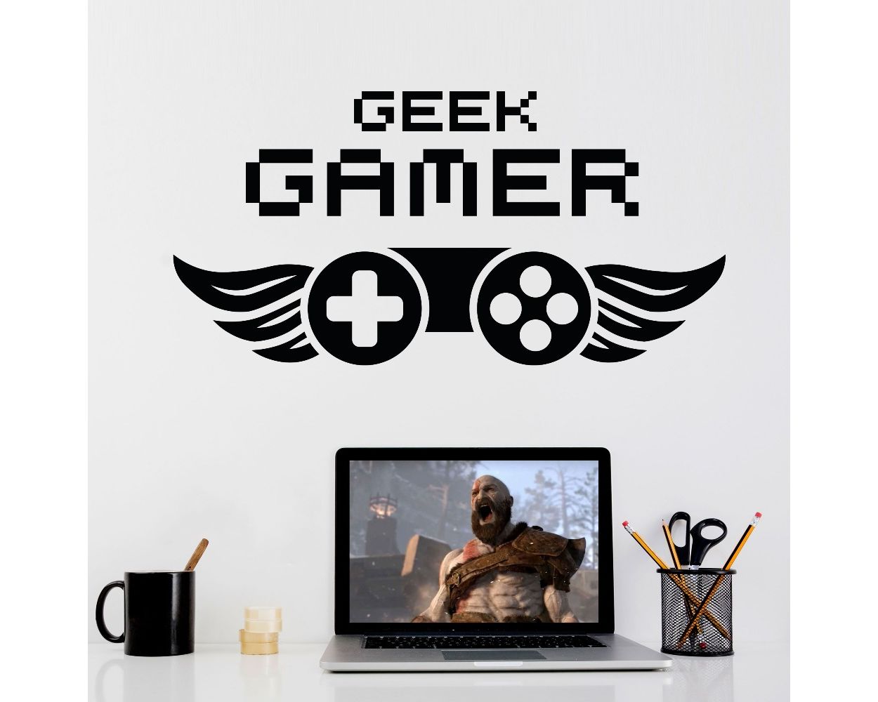 Gamer Geek Wall sticker Vinyl Mural Wallpaper For Kids Room Decoration