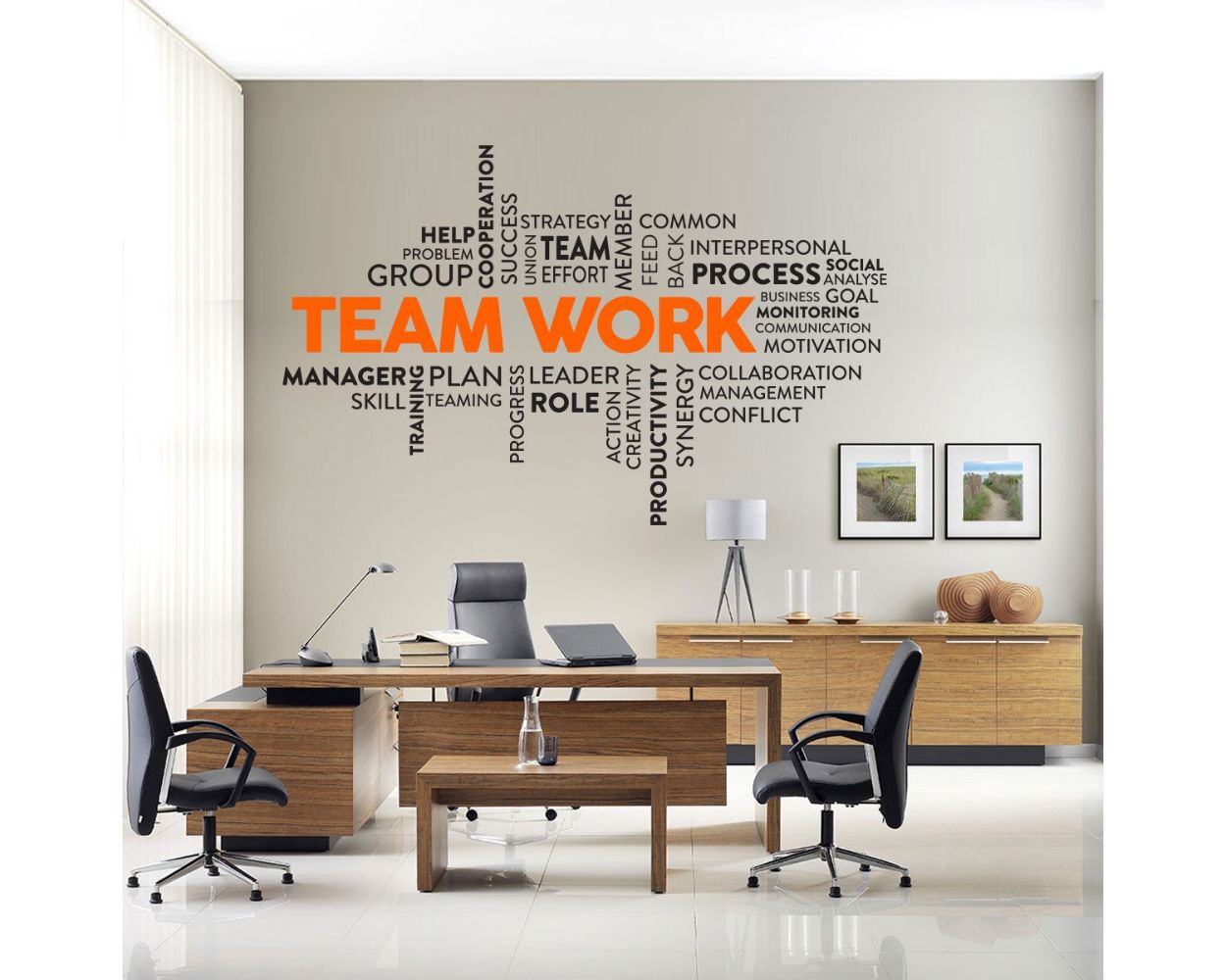 Teamwork Inspirational Quote Wall Stickers for office motivational wall decor