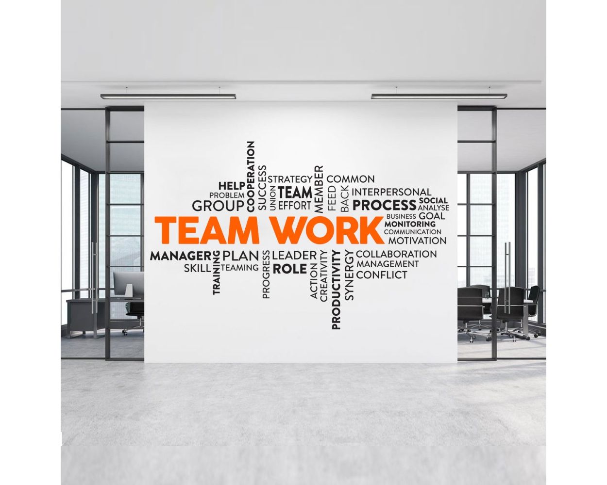 Teamwork Inspirational Quote Wall Decals for office motivational wall decor