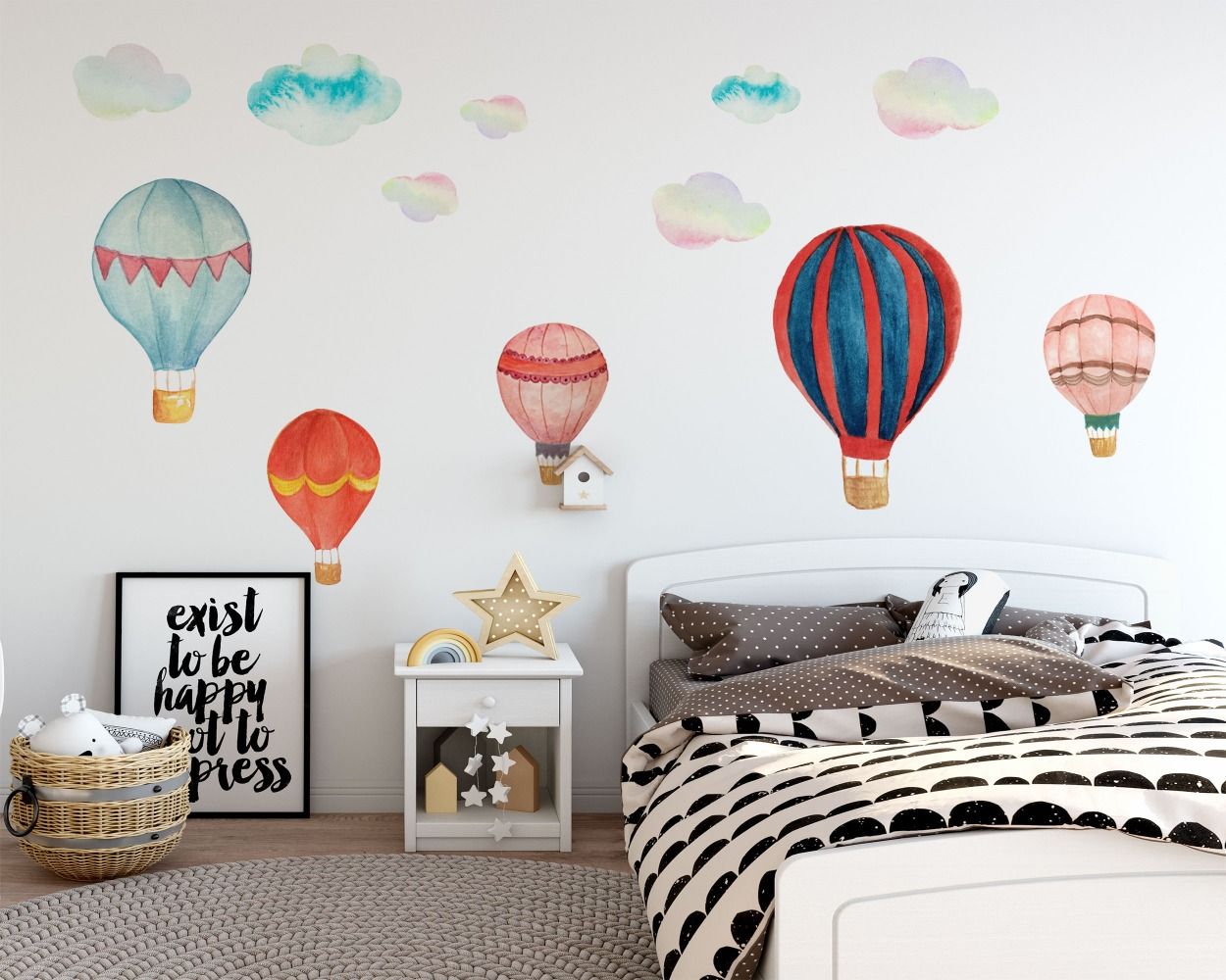 Cute & Best Beautiful Hot Air Balloon Vinyl Wall Stickers for Nursery Wall Decor
