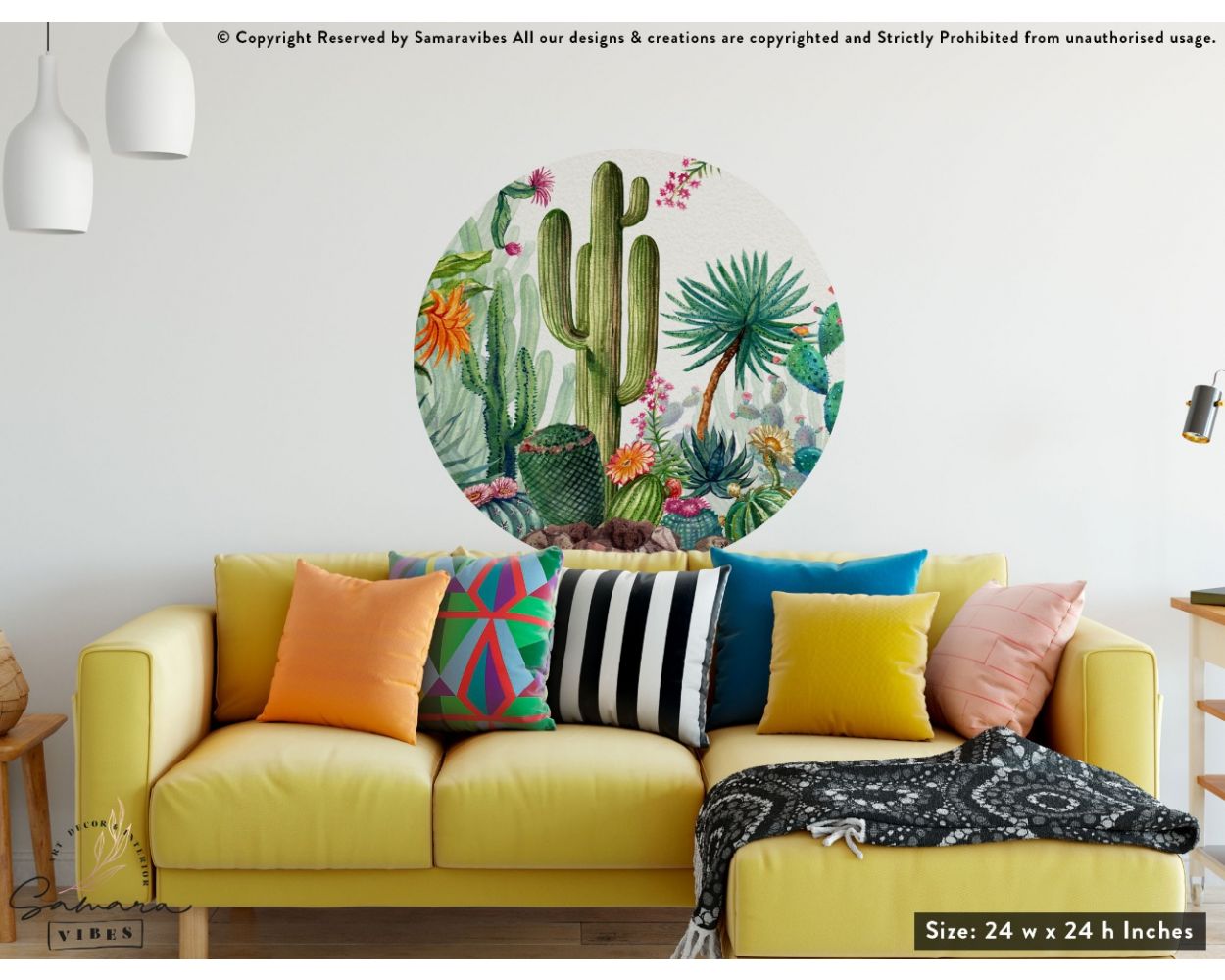 Cactus & Succulents Wall Decals for Headboard Wall Decor