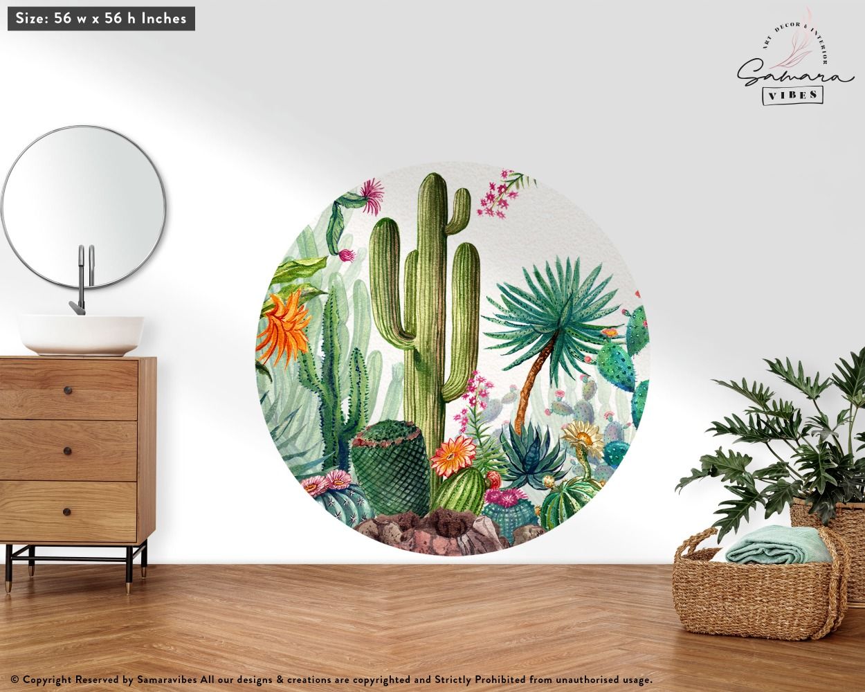 Cactus & Succulents Wall Decals for Bedroom Wall Decor
