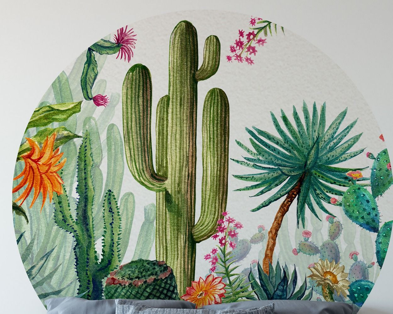 Cactus & Succulents Wall Stickers for Headboard Wall Decor