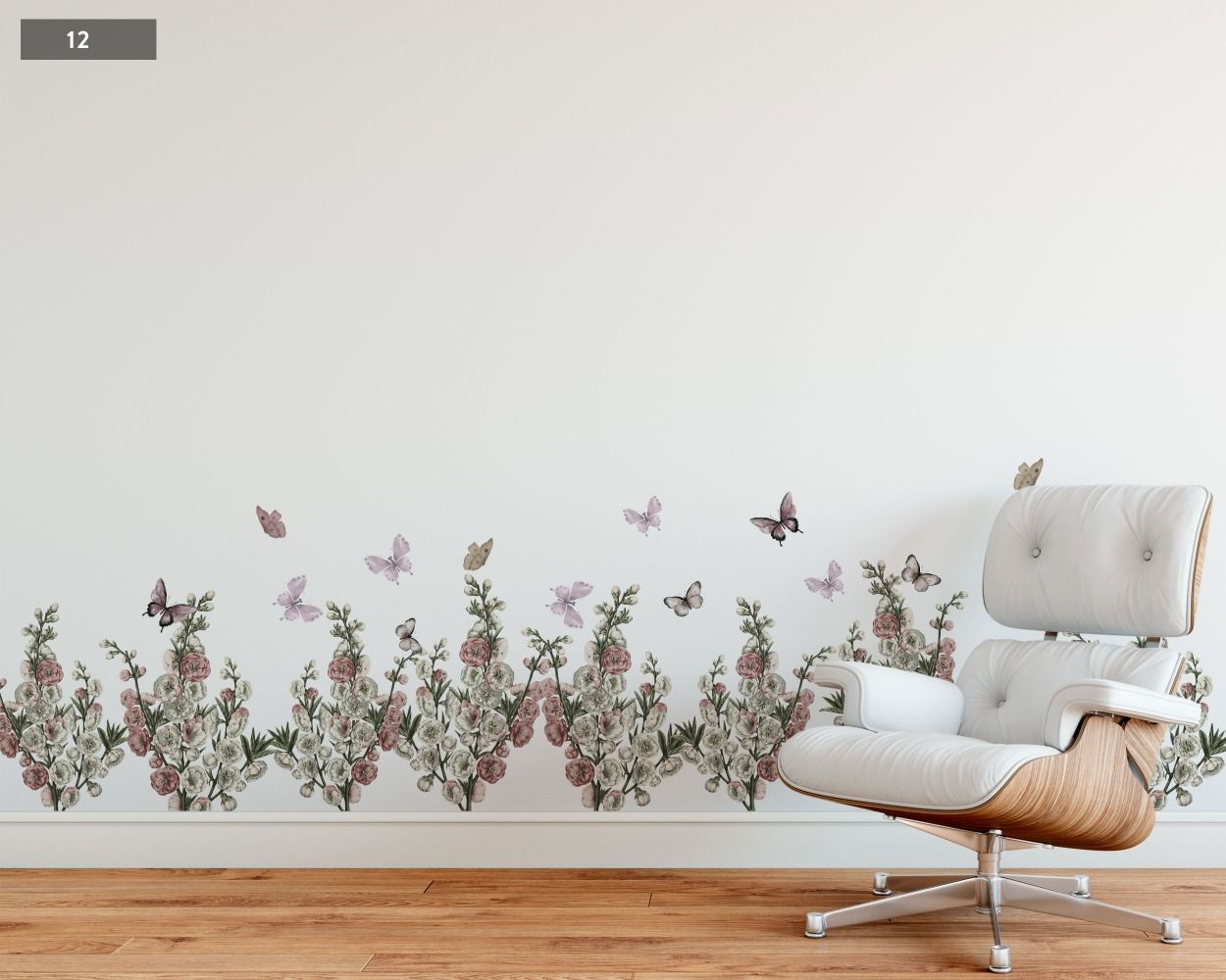Best Beautiful Winter Floral Watercolour Flowers Headboard Wall Decals for bedroom wall decor