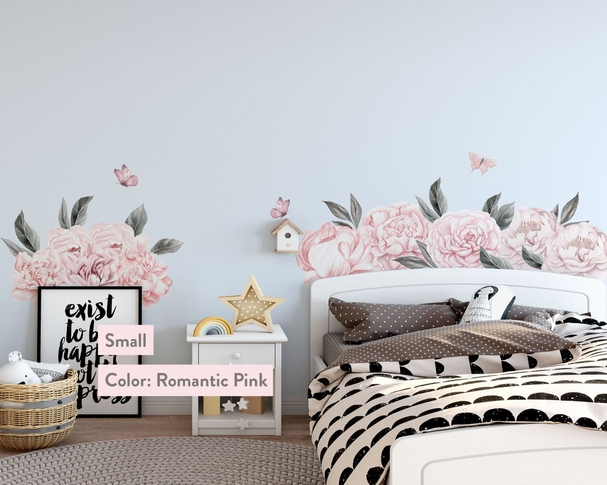 Best Beautiful Peony Flowers Floral Headboard Wall Stickers