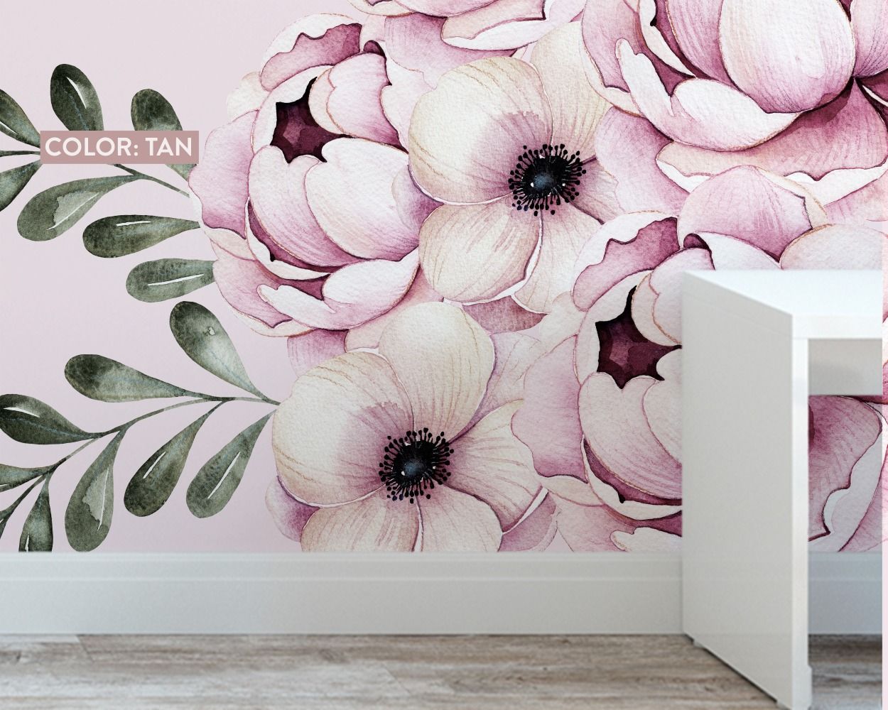 Best beautiful Peony Flowers Floral Headboard Wall Stickers for bedroom wall decor