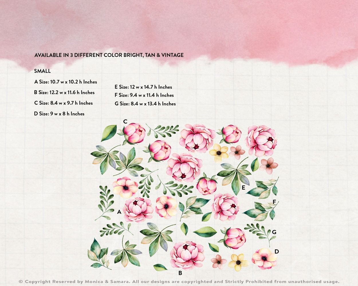 Best beautiful Peony Flowers Floral Headboard Wall Stickers. shop now