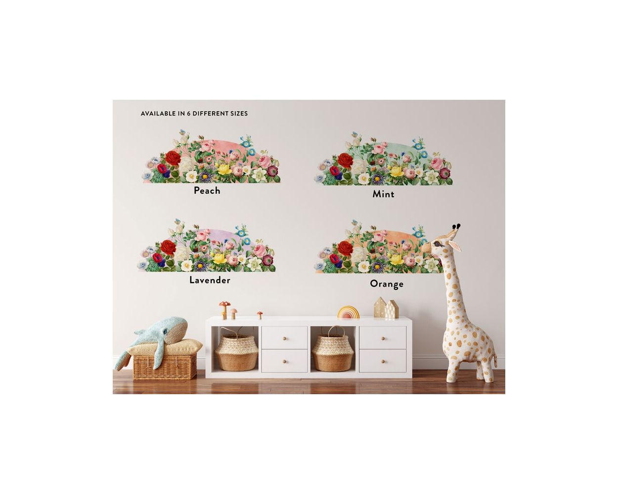 Best beautiful stylish Peony Flowers Headboard vinyl Wall Decals