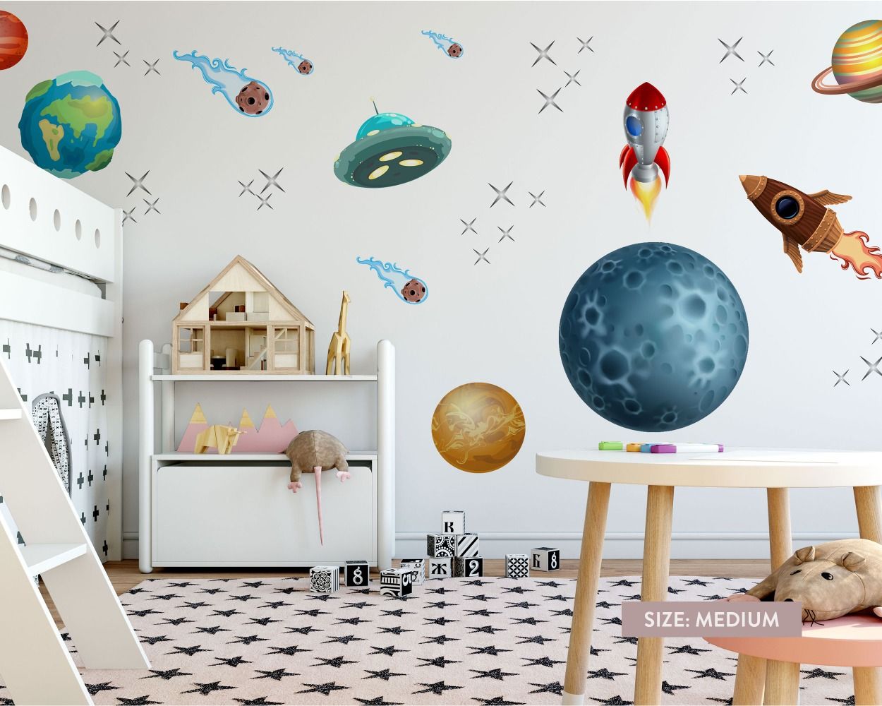 Best Beautiful Solar System Astronaut Vinyl Wall Decals for Nursery Wall Decor
