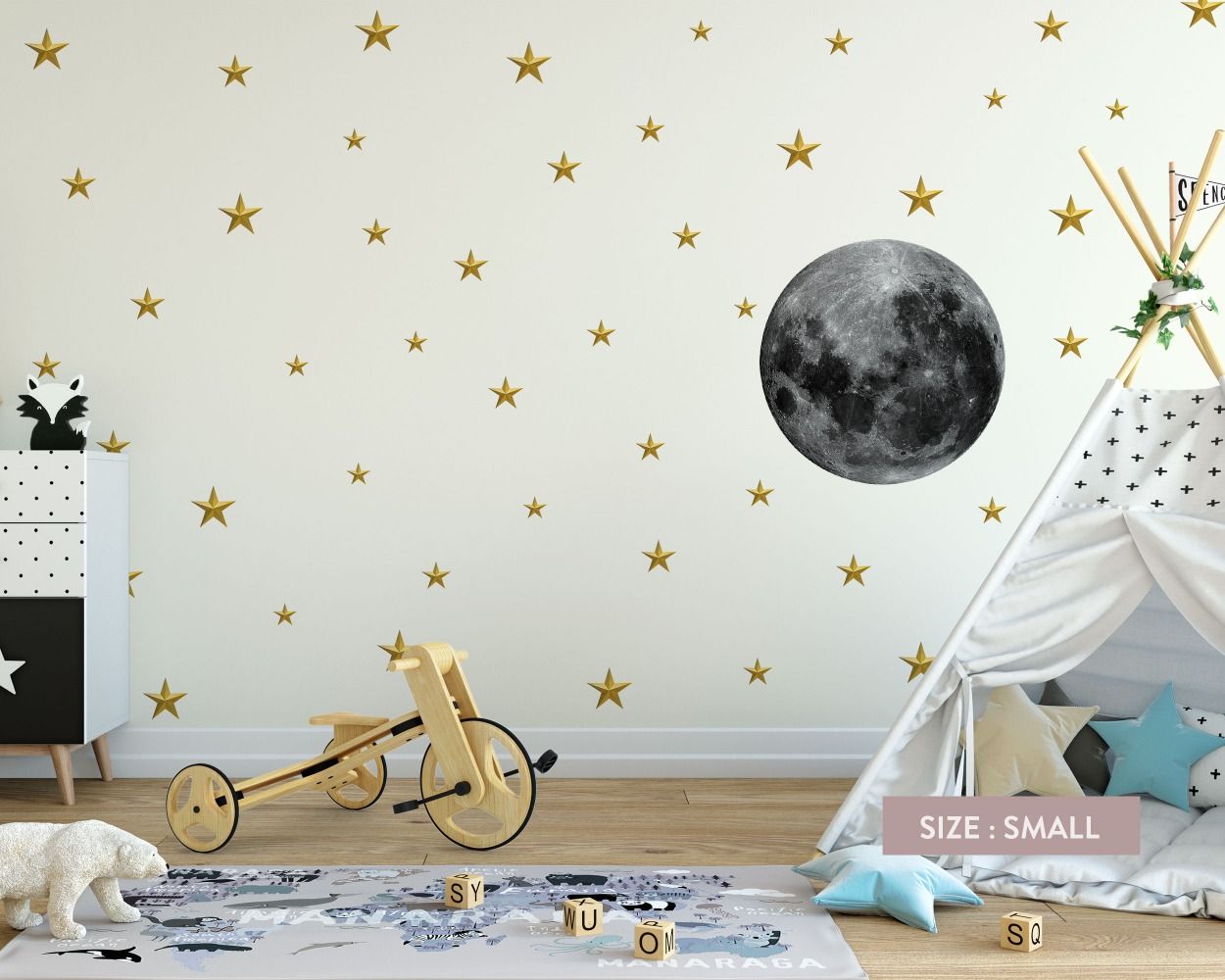 Nice Moon With Stars Sticker