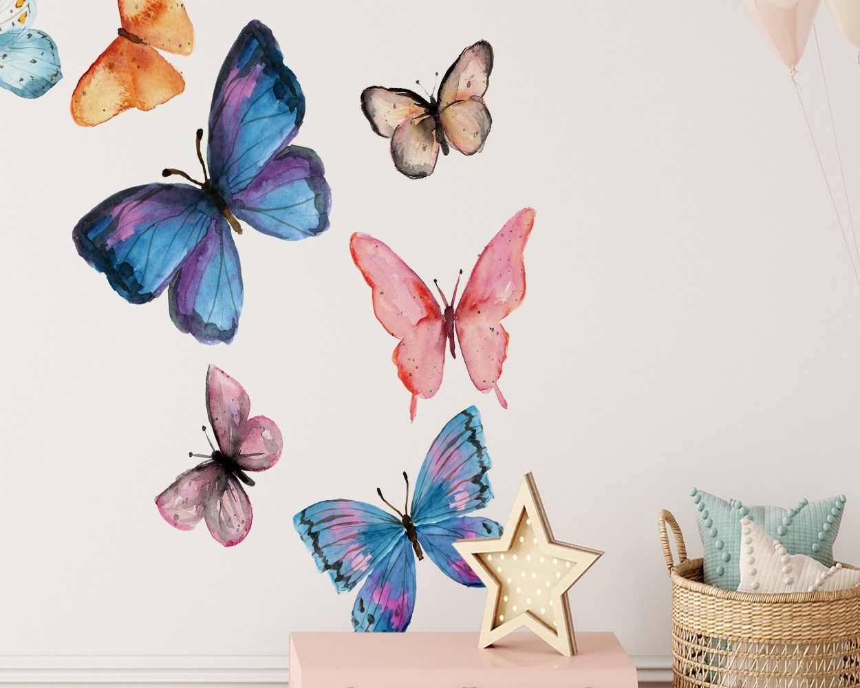 Beautiful Colourful Butterflies Vinyl Wall Stickers for Nursery Wall Decor