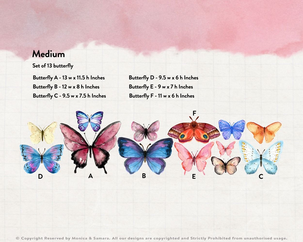 Colourful Butterflies Vinyl Wall Decals for Nursery Wall Decor