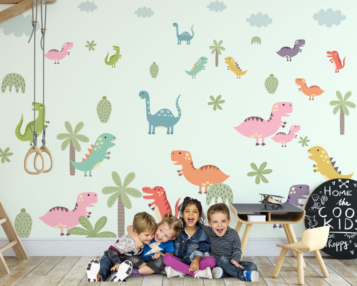 Dinosaurs, Jurassic park Theme Watercolor Wall Stickers