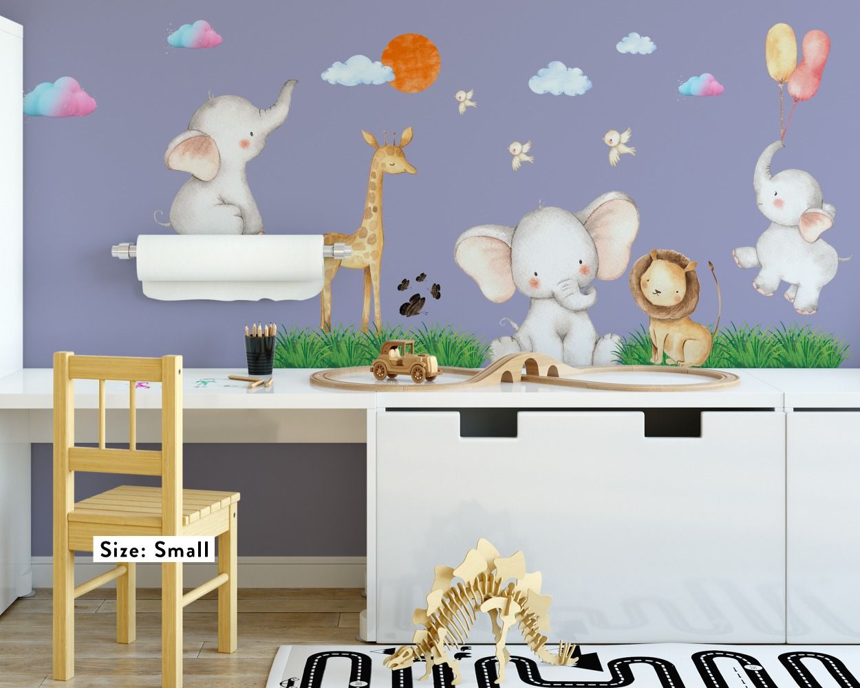 Kids Room Cute Animal Wall Stickers, Peel and Stick, Self Adhesive Wall  Decals, Nursery Room Decoration, Nursery Watercolour Animal Decals
