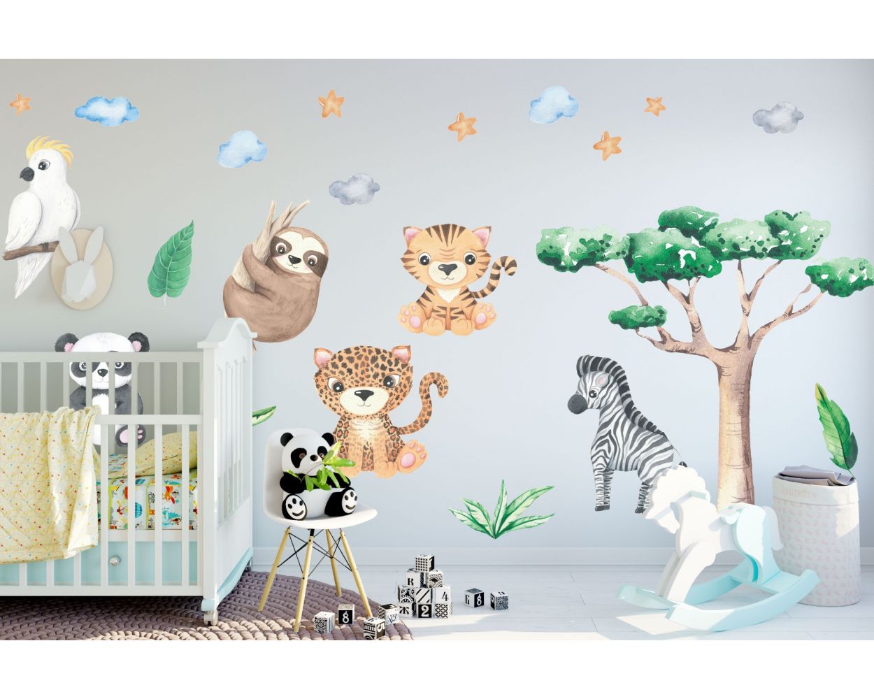 Best & Beautiful Jungle Safari Animal Vinyl Wall Stickers for Kids Bedroom Wall Decor