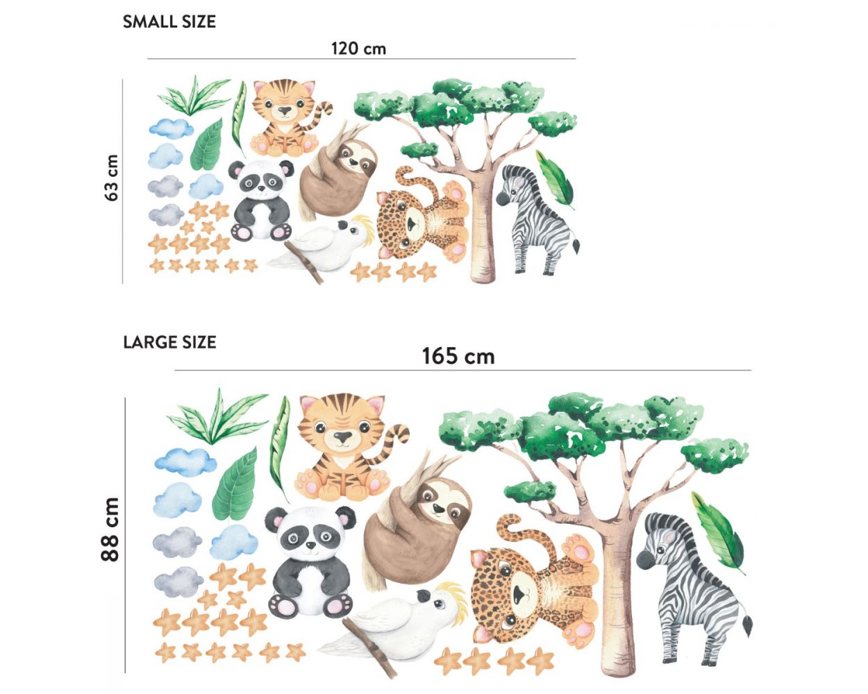 Best & Beautiful Jungle Safari Animal Vinyl Wall Stickers for Nursery Wall Decor