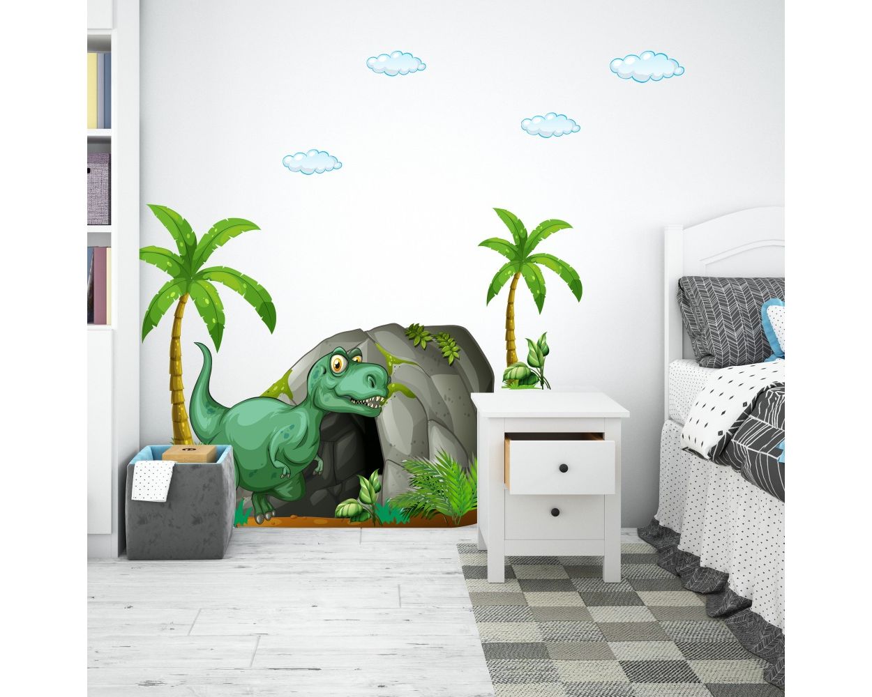 Cartoon green dinosaur Kids Bedroom Wall Sticker