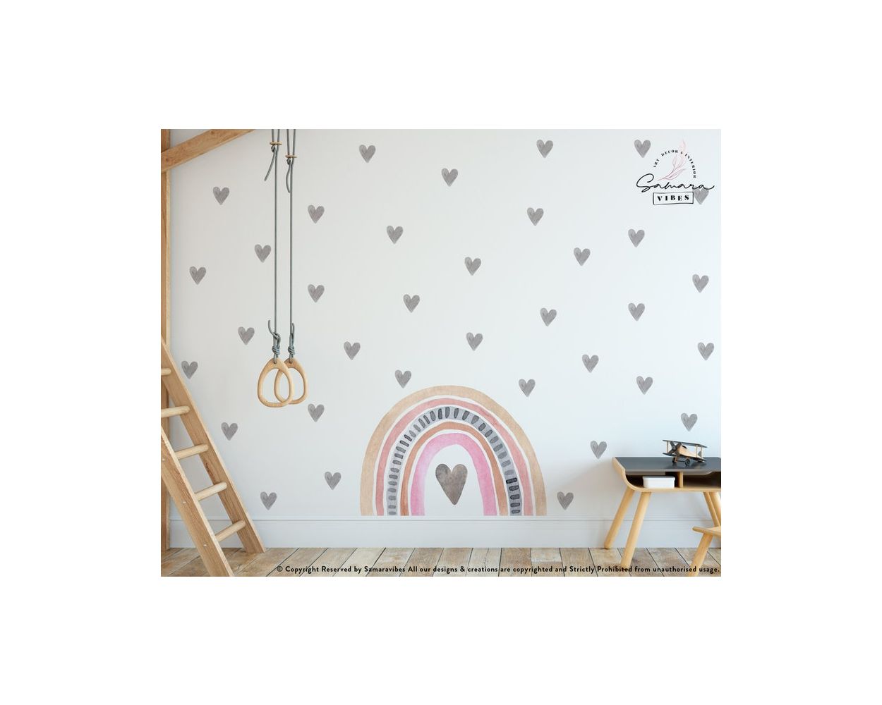 Best Rainbow with Heart vinyl Wall Stickers for Kids Room Decor