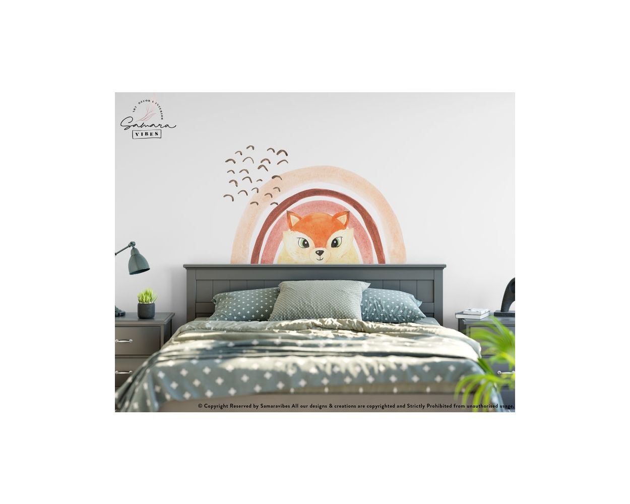 Cute and Best Cool Boho Rainbow and Animal Watercolour Vinyl Wall Decals for Kids Nursery Wall Decor