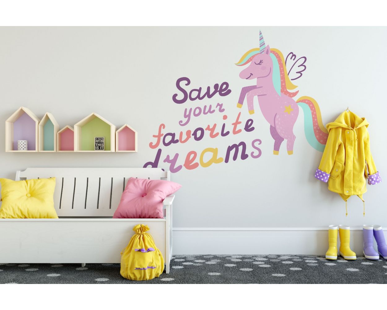 Beautiful Unicorn Horn Quotes Vinyl Wall Decals For Your Kids Room Wall Decor