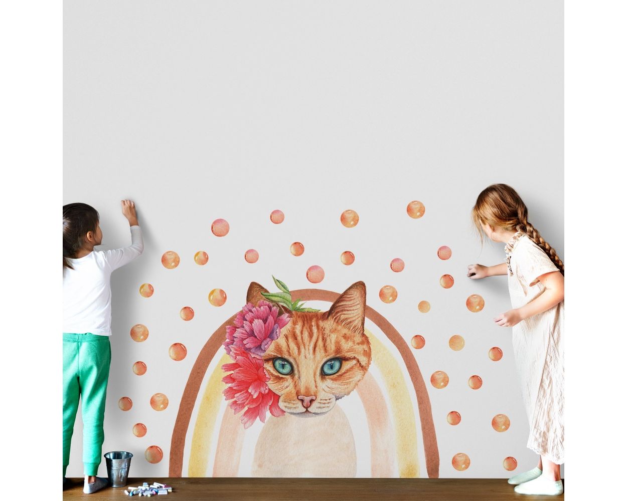WALL STICKERS CAT Small Cat KITTEN Vinyl Decal Mural Sticker Girls Boys  Room